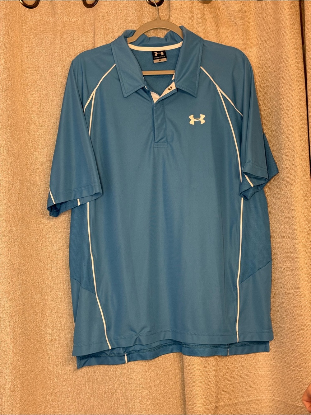 Under Armour Men's Teal Performance Polo with White Piping